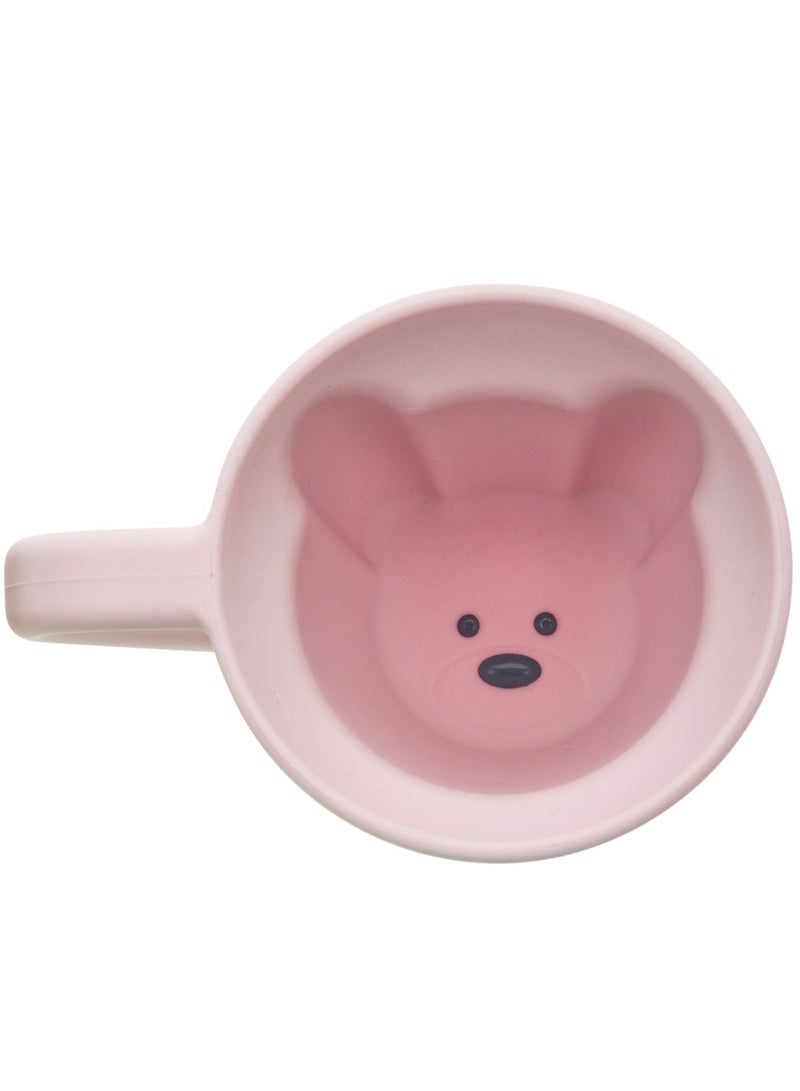 melii Pack Of 2 Reusable Drinking Silicone Bear Mug - Pink And Grey - Image 1